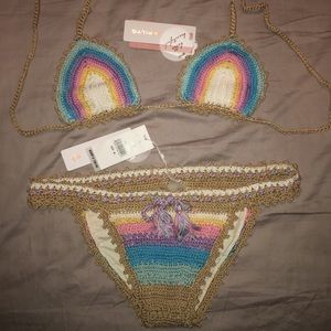 Knitted Rainbow PILYQ bikini